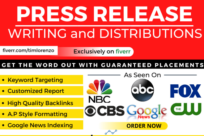 I will do press release writing with press release distribution on fiverr