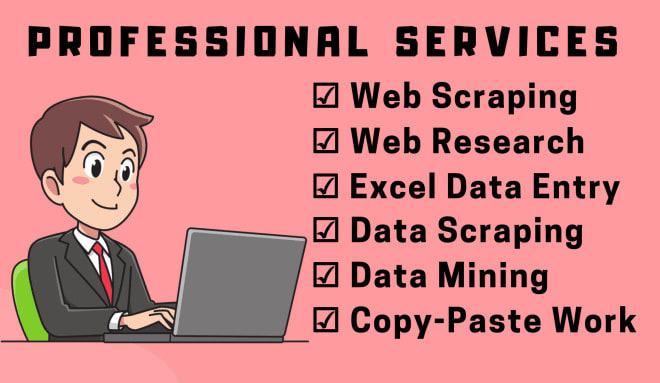 I will do pro data entry scraping website scraping data mining