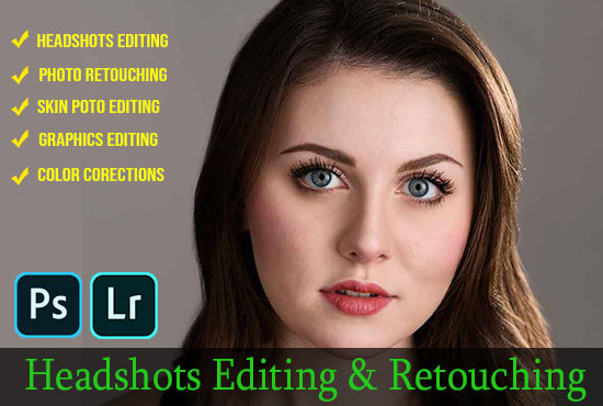 I will do professional photo editing retouching 4 headshots portraits
