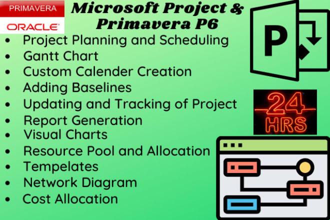 I will do project management, gantt chart timeline on microsoft project or primavera