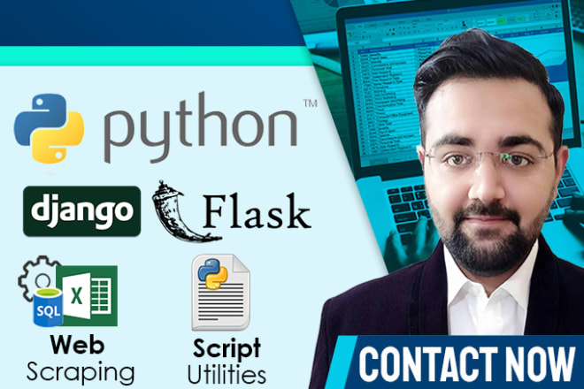 I will do python django flask or web scraping