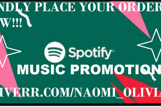 I will do spotify music promotion,playlist curator,college radio, soundcloud music