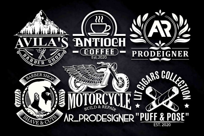 I will do vintage badge logo for you