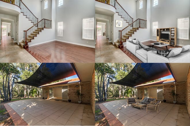 I will do virtual staging of 5 images in 5 dollars