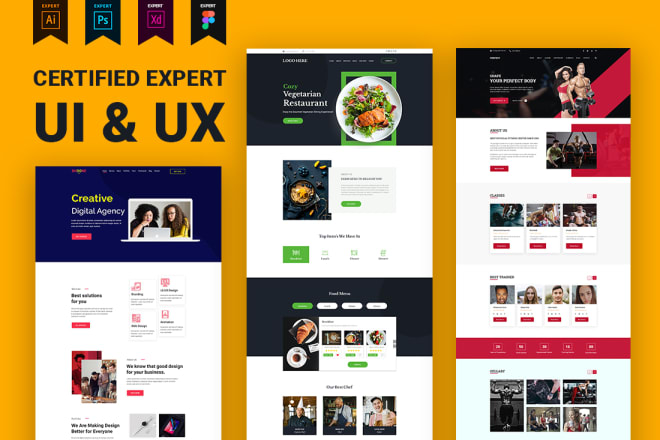 I will do website template, web mockup or ui design in psd xd figma