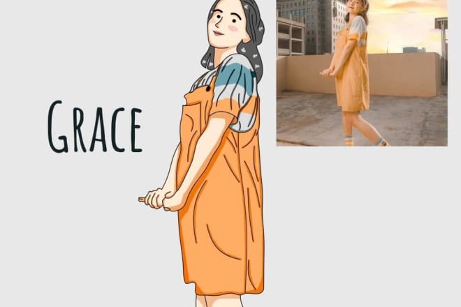 I will draw a beautiful minimalist portrait for you