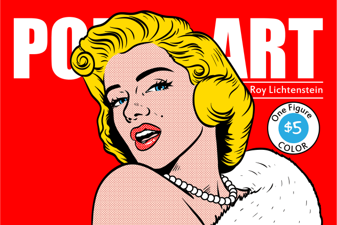 I will draw a retro pop art lichtenstein portrait