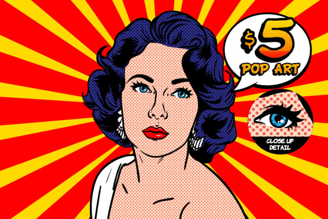 I will draw a retro pop art roy lichtenstein style