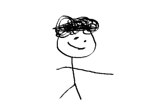 I will draw a stickperson that looks kinda like you