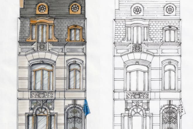 I will draw an architecture building or exterior design
