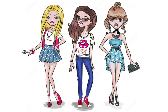 I will draw any fashion illustration and cartoon characters