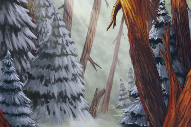 I will draw any illustration landscape, or character design, in photoshop