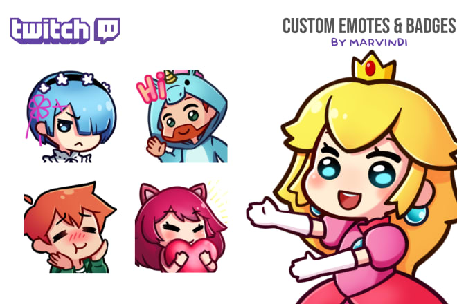 I will draw cute chibi emotes and sub badges