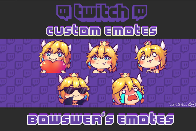 I will draw cute custom twitch emotes