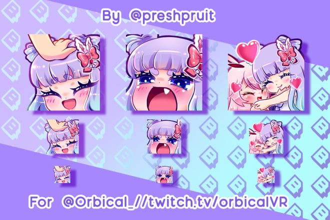 I will draw cute custom twitch emotes and sub badges