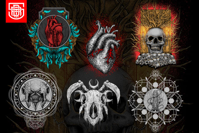 I will draw dark art illustration,horror,metal,design for clothing,album,etc