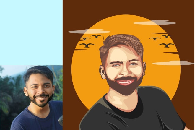 I will draw face cartoon with vector