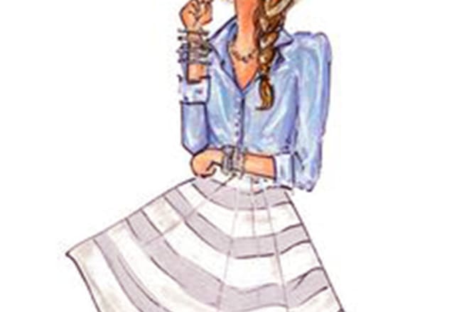 I will draw fashion illustrations or sketch