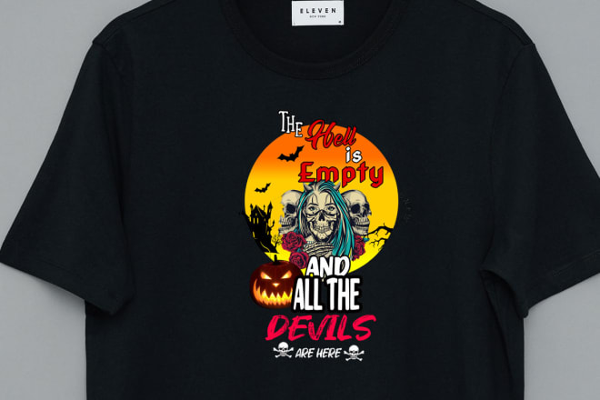I will draw halloween t shirt design