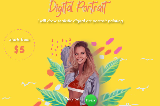 I will draw realistic digital art portrait painting from your photo