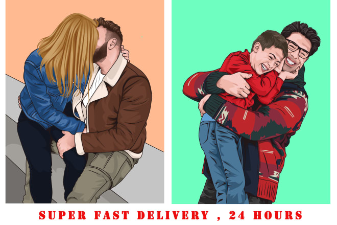 I will draw vector portrait from your photo in 24 hours