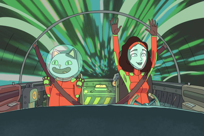 I will draw you as a rick and morty cartoon character