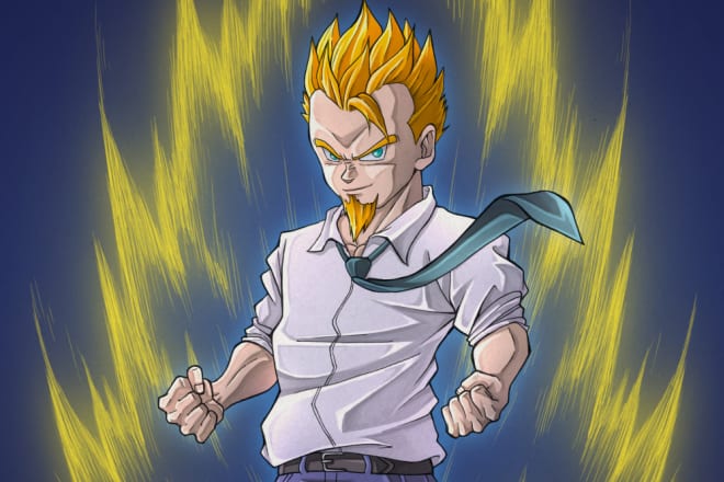 I will draw you in dragon ball manga anime style