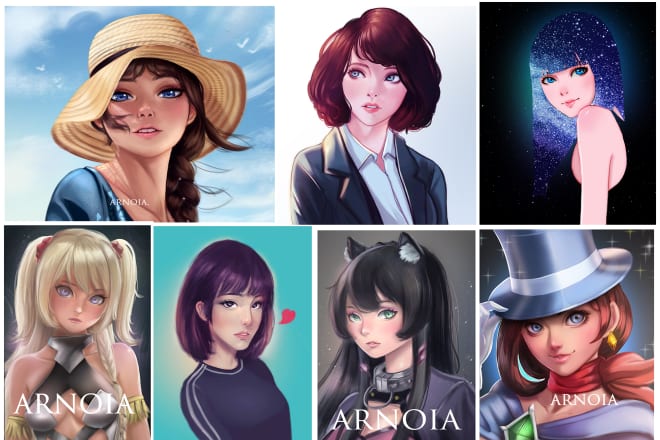 I will draw you semi realistic anime in my style