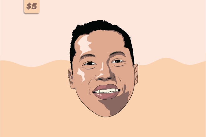 I will draw your face into realistic vector cartoon