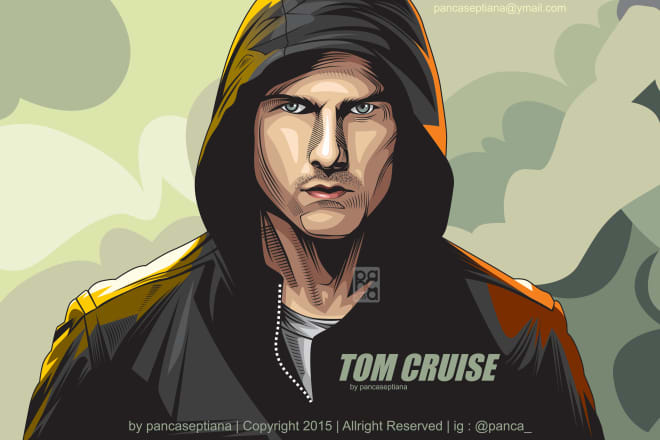 I will draw your face into vector art cartoon style