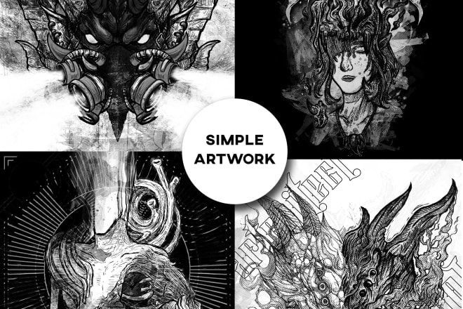 I will drawing detailed dark illustration for you