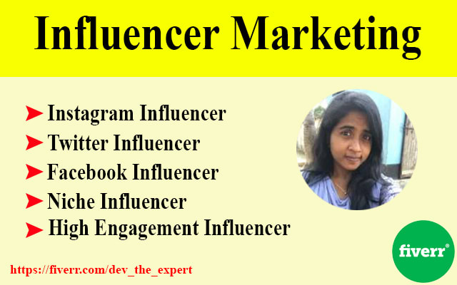 I will find instagram twitter and youtube influencer