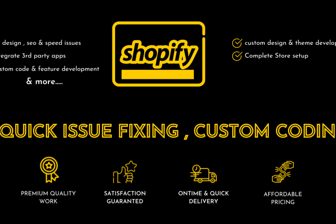 I will fix shopify website issues