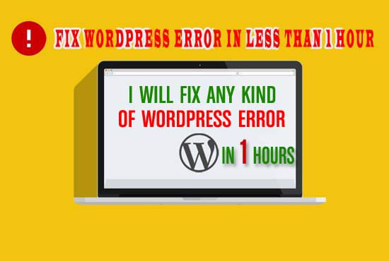 I will fix wordpress error less than 1 hour
