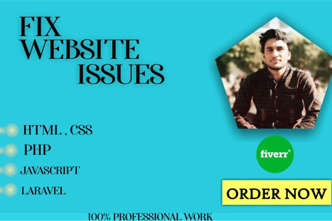 I will fix your html, css, javascript, php website issues