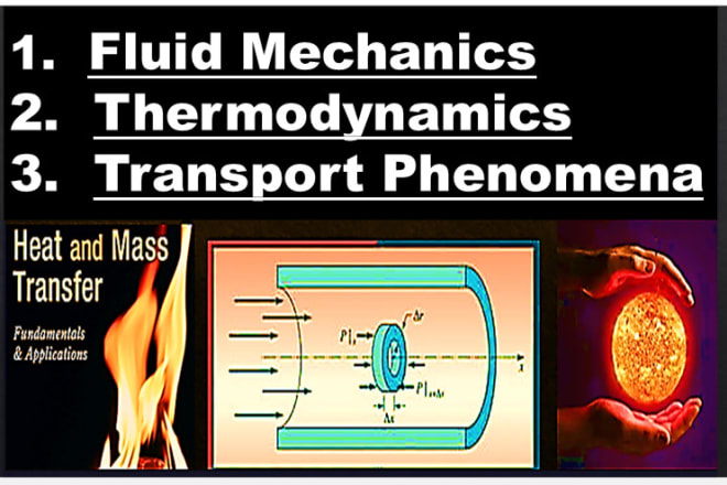 I will help you in fluid mechanics, thermodynamics and heat and mass transfer