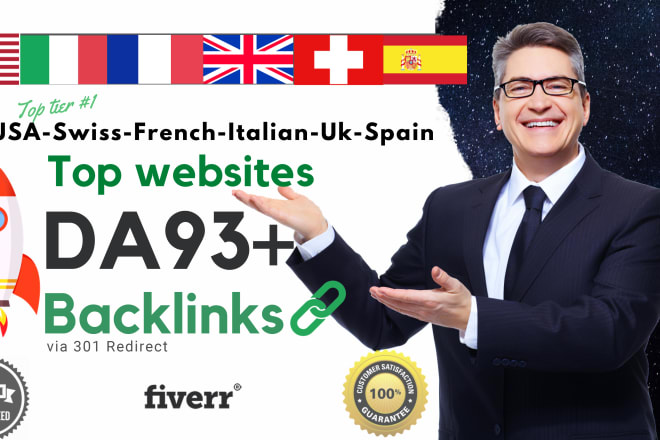 I will high authority backlinks usa, italian,spanish,french, swiss,swedish,uk websites