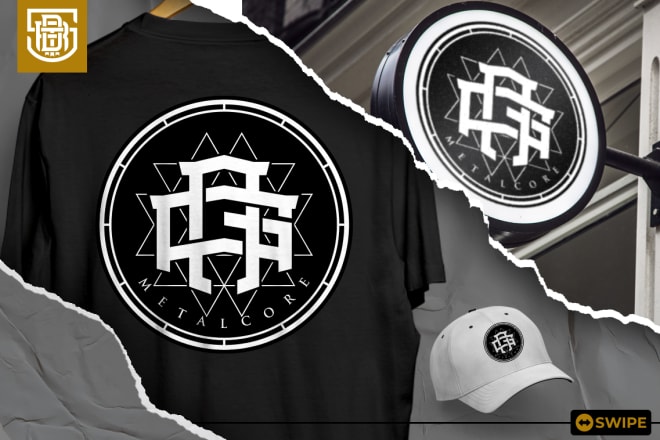 I will initial letter monogram logo for band,metal,deathcore,merchandise,clothing brand