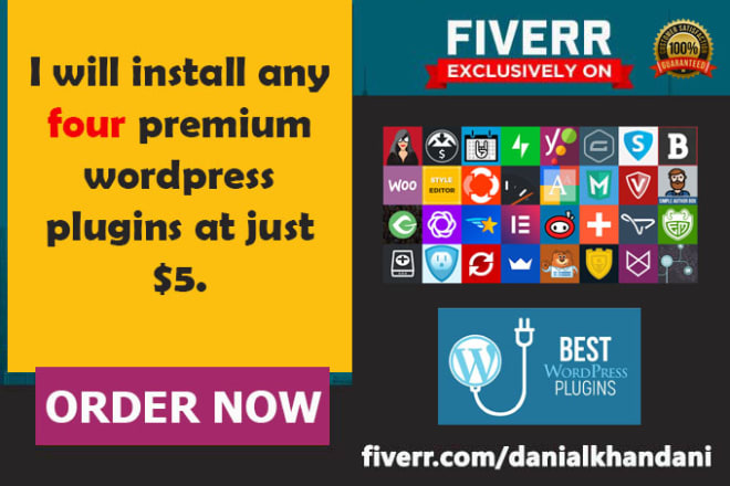 I will install any four premium wordpress plugins for your website