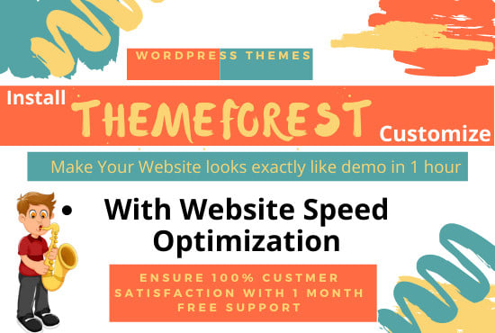 I will install themeforest envato wordpress theme as demo in 4 hrs