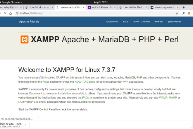 I will install xampp server for you on windows or linux servers