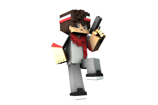 I will make 3 minecraft skin render within 24 hours