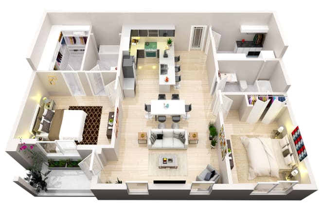 I will make 3d floor plan,2d floorplan,rendering