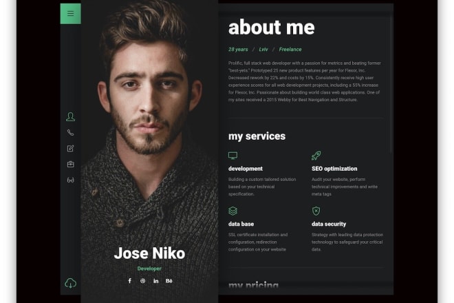 I will make a beautiful resume, portfolio, cv website