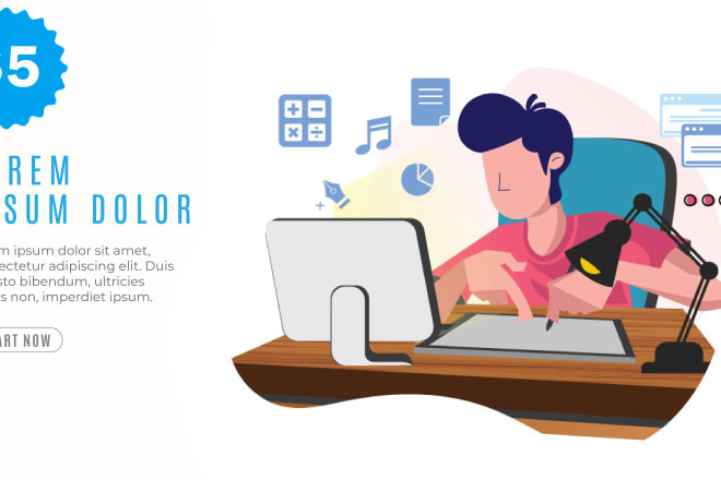 I will make amazing flat illustration for your website and app