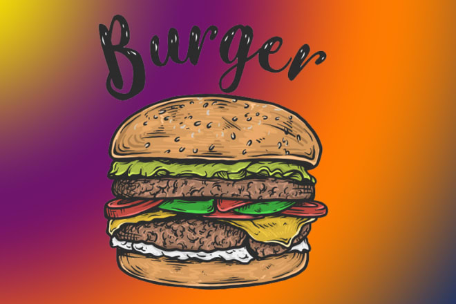 I will make burger logo design and menu