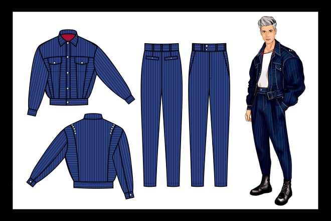 I will make cad fashion technical sketch of clothes