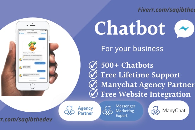 I will make chatbot for facebook messenger, website using manychat