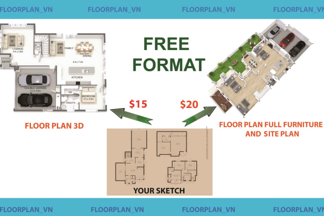 I will make floor plan 3d for real estate agent by roomsketcher