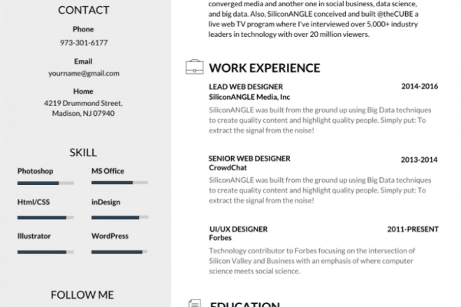 I will make professional CV and portfolio design